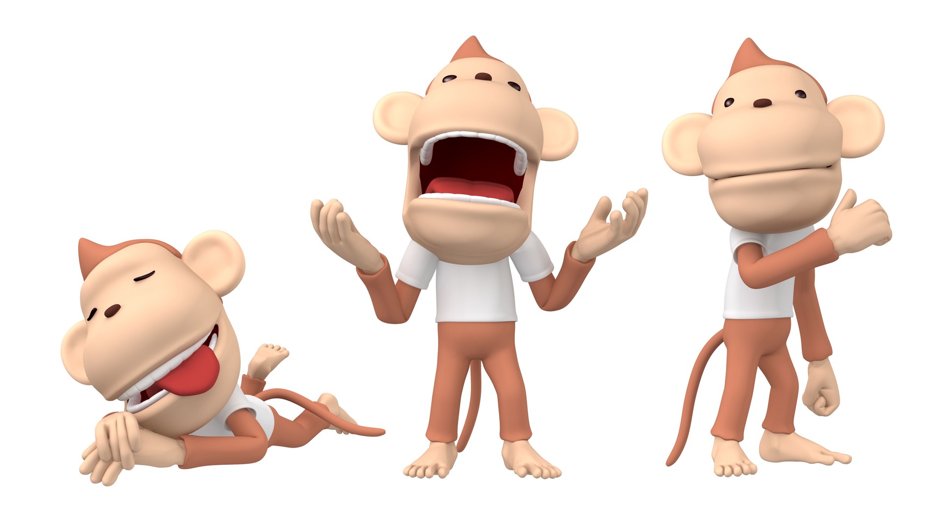 monkey character  Fun monkey posing and facial expression　- 3D Illustration - Illustration